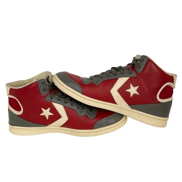 Converse Cons Men’s 10.5 Red Gray White High Top Sneakers Vintage Authenticated